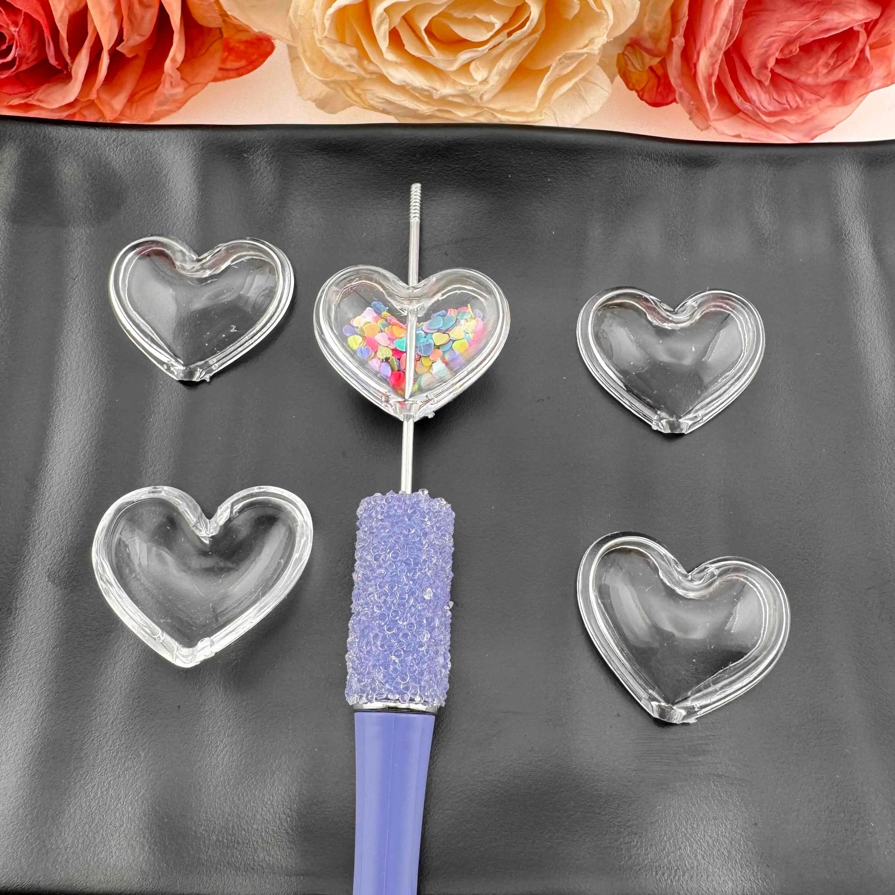 FS3585-27*33mm Heart Shakes Beads Love Shake Fun Zoe's DIY Shop