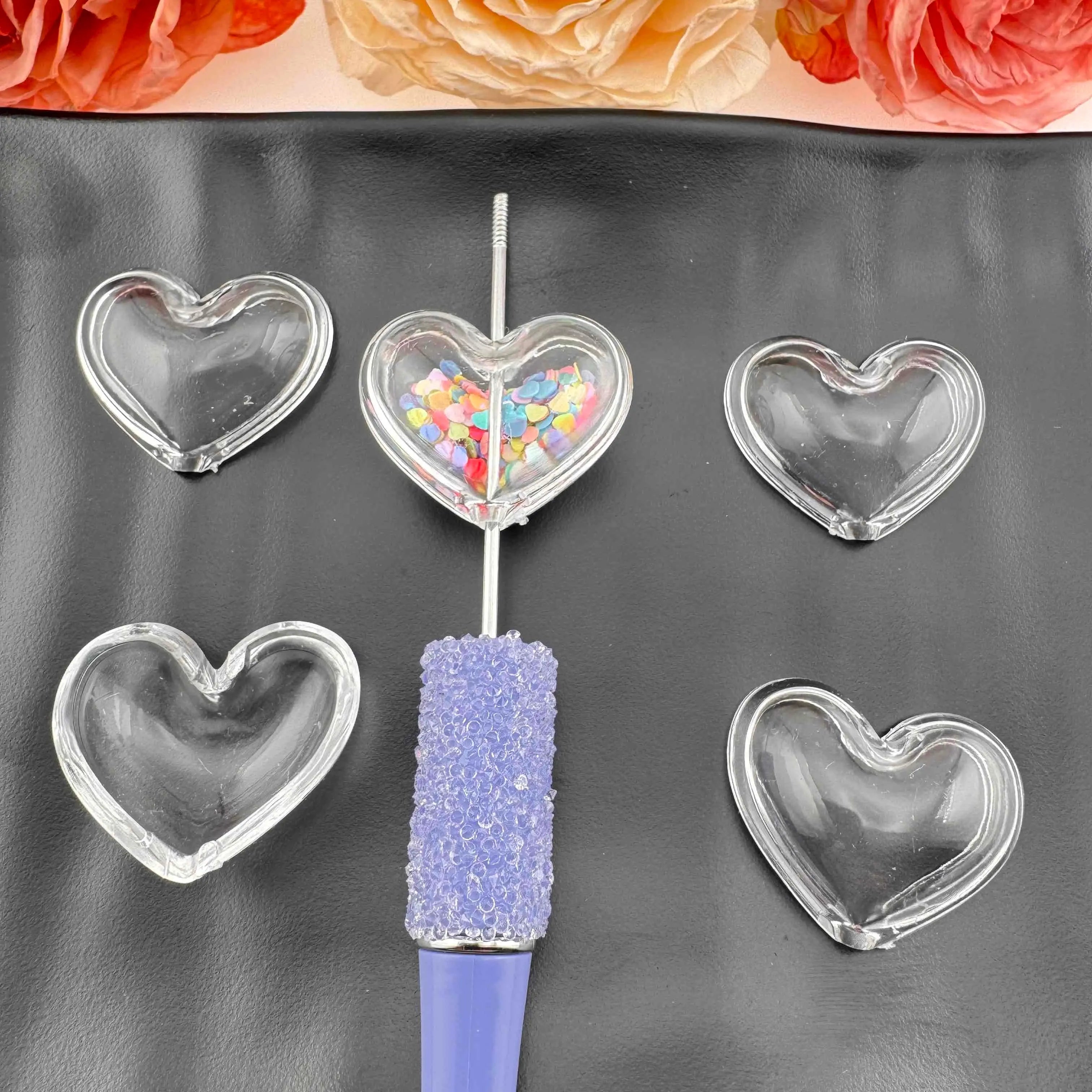 FS3585-27*33mm Heart Shakes Beads Love Shake Fun Zoe's DIY Shop