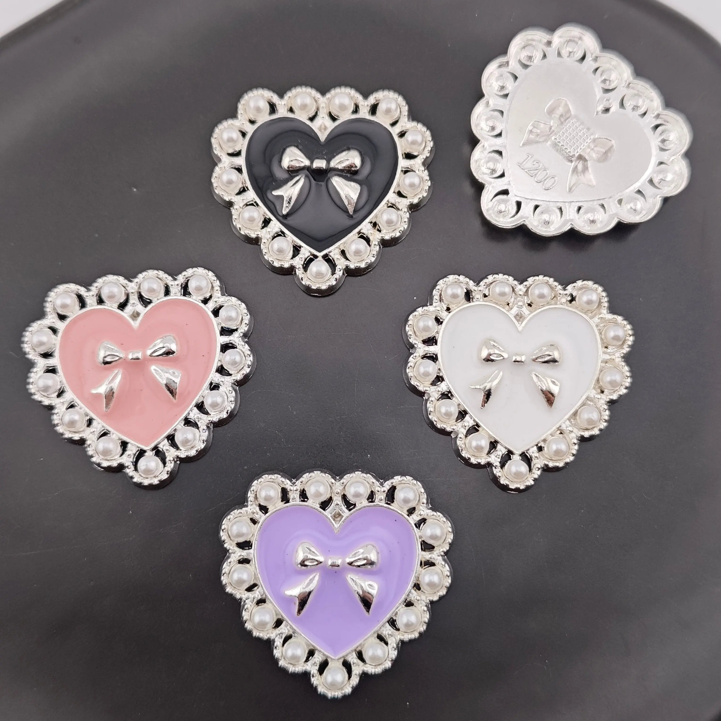 FS3633- 10 Pieces 26*28mm Butterfly Pearl Heart Charms Zoe's DIY Shop