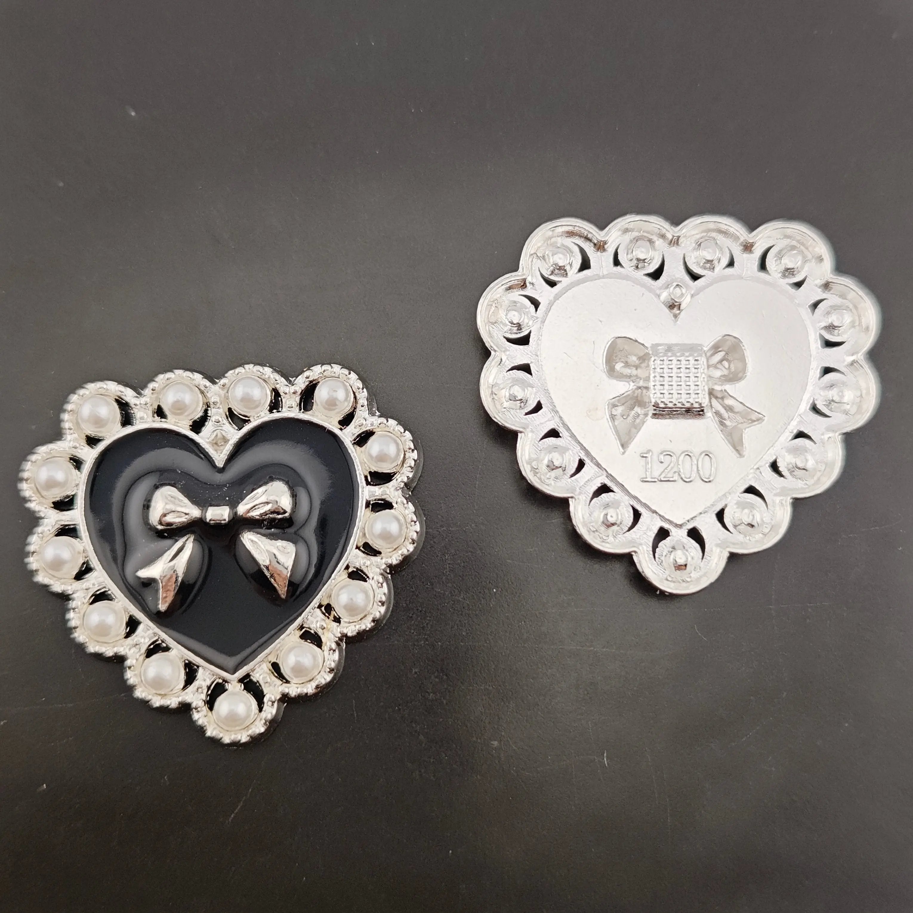 FS3633- 10 Pieces 26*28mm Butterfly Pearl Heart Charms Zoe's DIY Shop