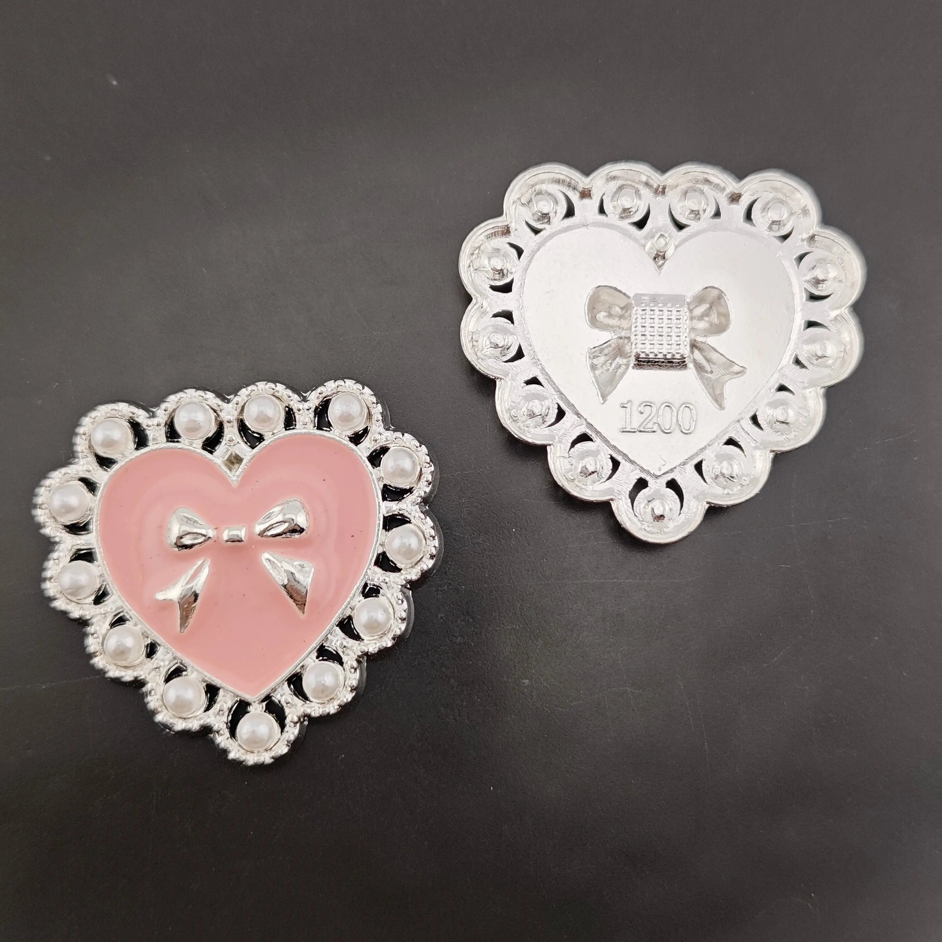 FS3633- 10 Pieces 26*28mm Butterfly Pearl Heart Charms Zoe's DIY Shop