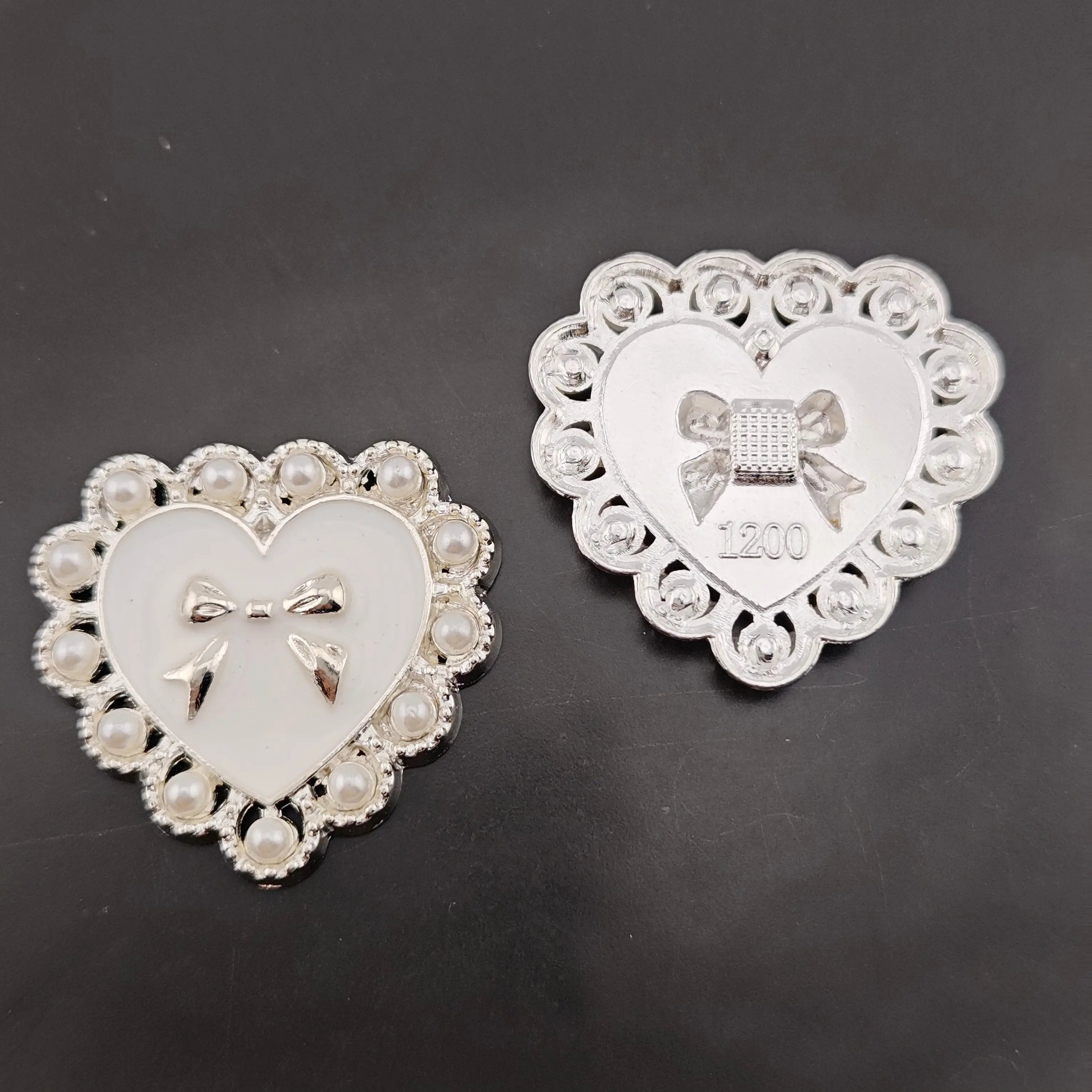 FS3633- 10 Pieces 26*28mm Butterfly Pearl Heart Charms Zoe's DIY Shop