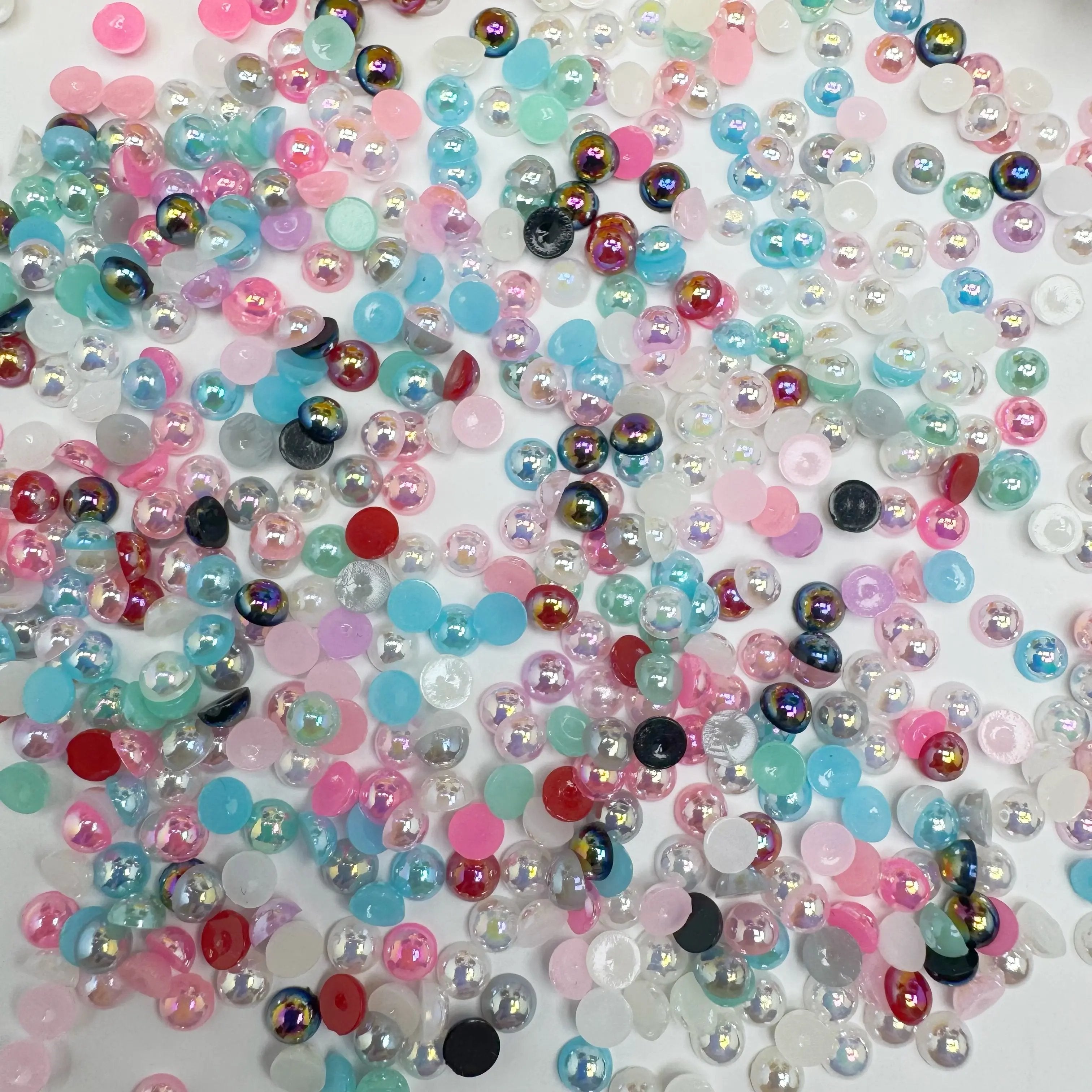 FS3639-4mm AB Half Pearl Looking Half Acrylic Pearl Patch For Making Fancy Beads Or Fancy Pen Zoe's DIY Shop