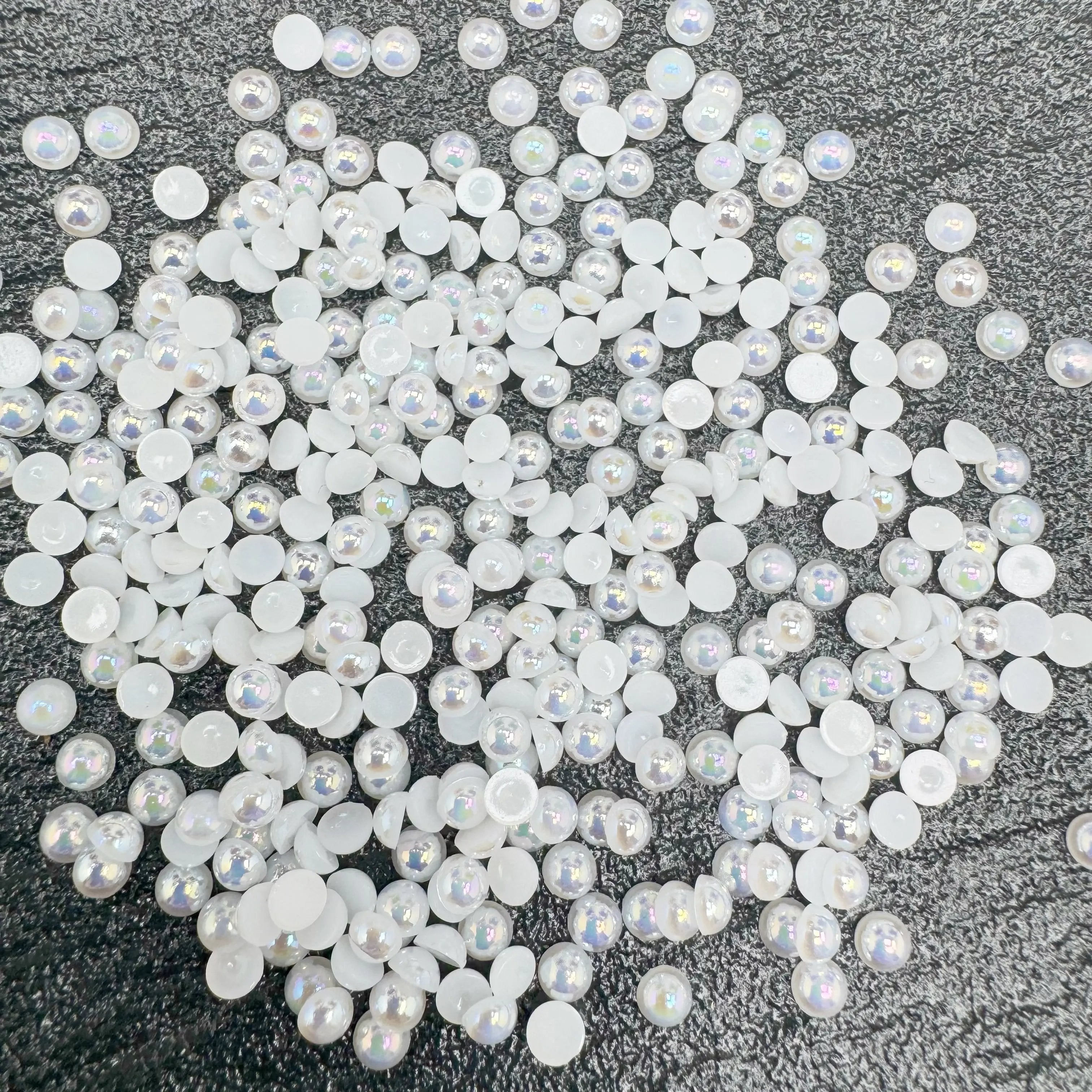 FS3639-4mm AB Half Pearl Looking Half Acrylic Pearl Patch For Making Fancy Beads Or Fancy Pen Zoe's DIY Shop