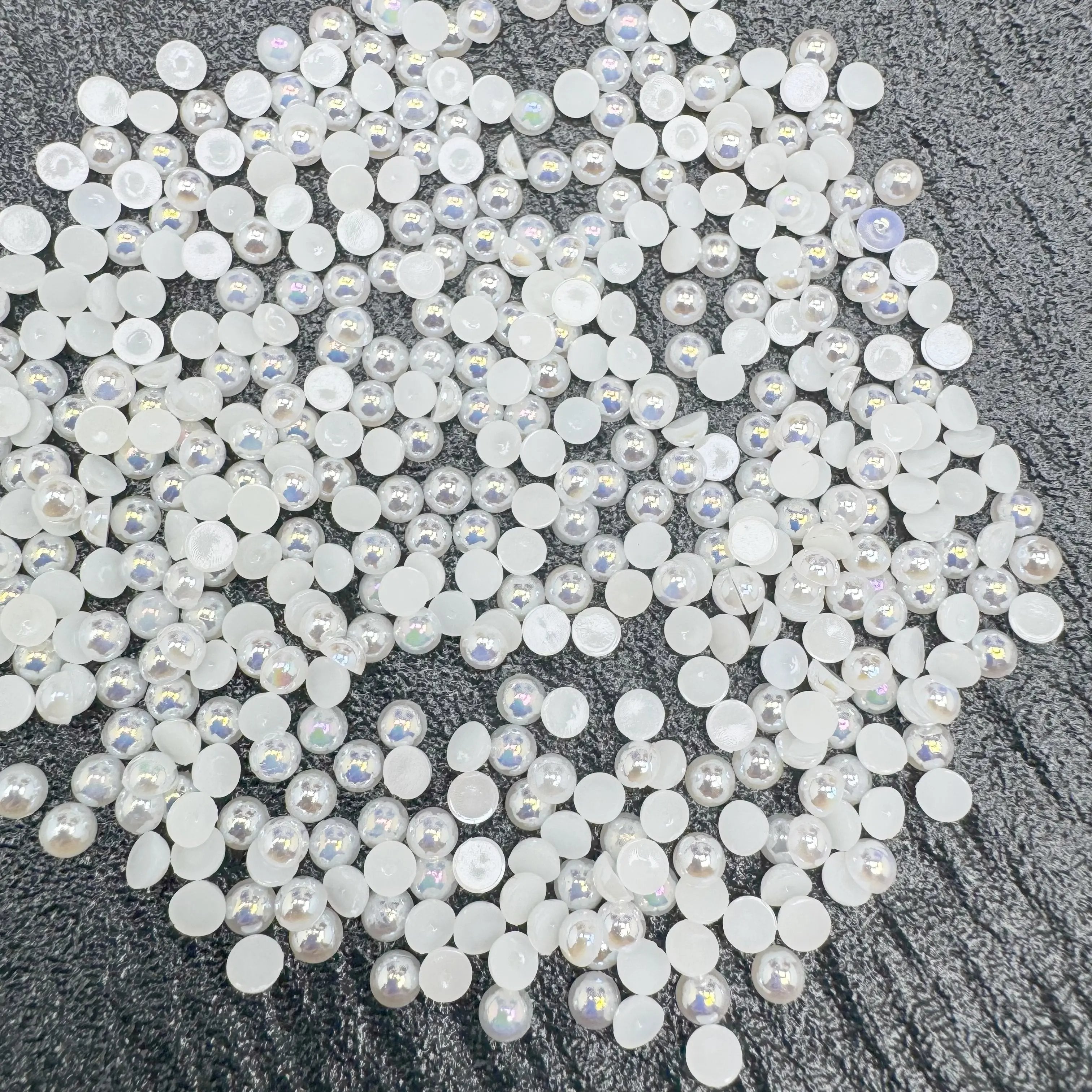 FS3639-4mm AB Half Pearl Looking Half Acrylic Pearl Patch For Making Fancy Beads Or Fancy Pen Zoe's DIY Shop