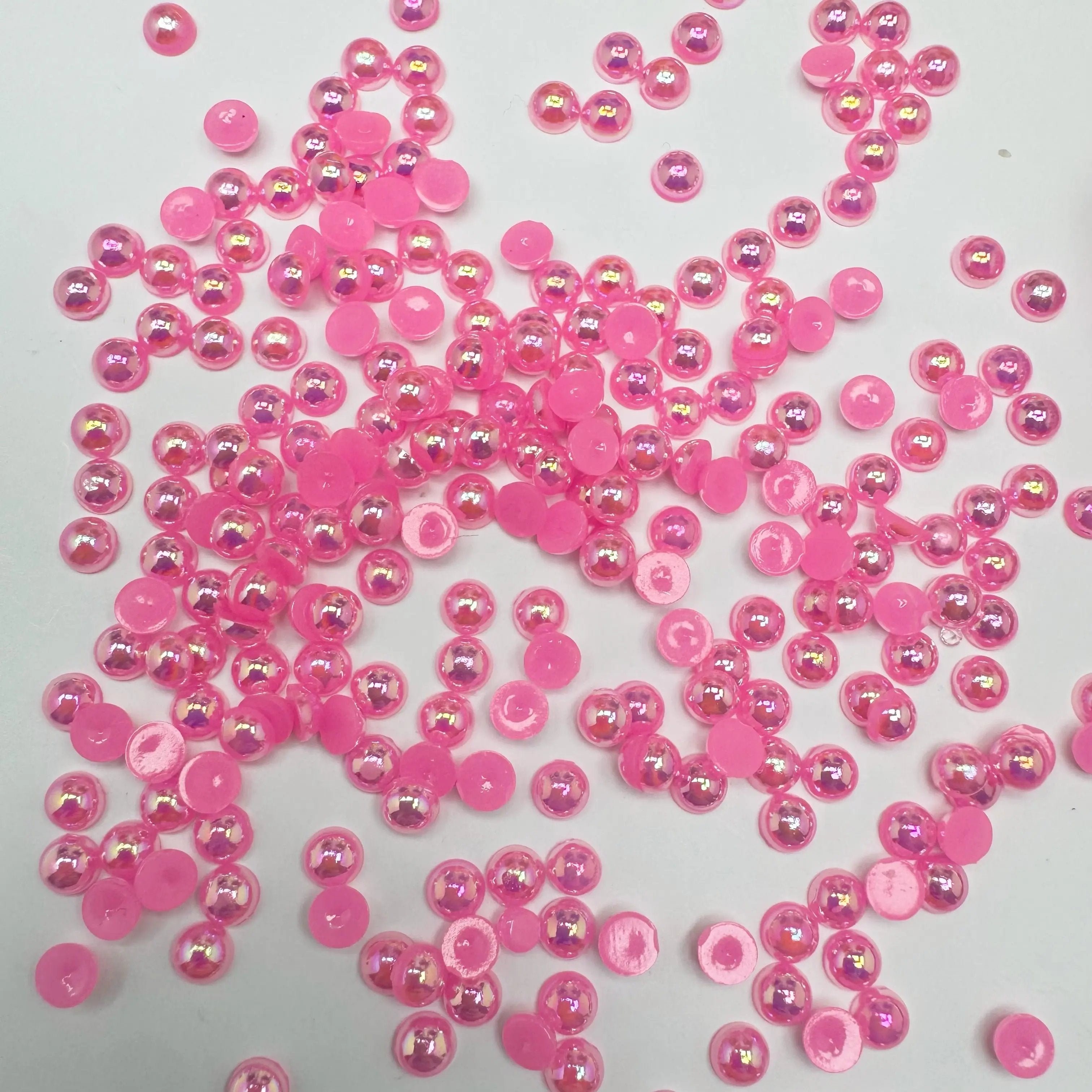 FS3639-4mm AB Half Pearl Looking Half Acrylic Pearl Patch For Making Fancy Beads Or Fancy Pen Zoe's DIY Shop