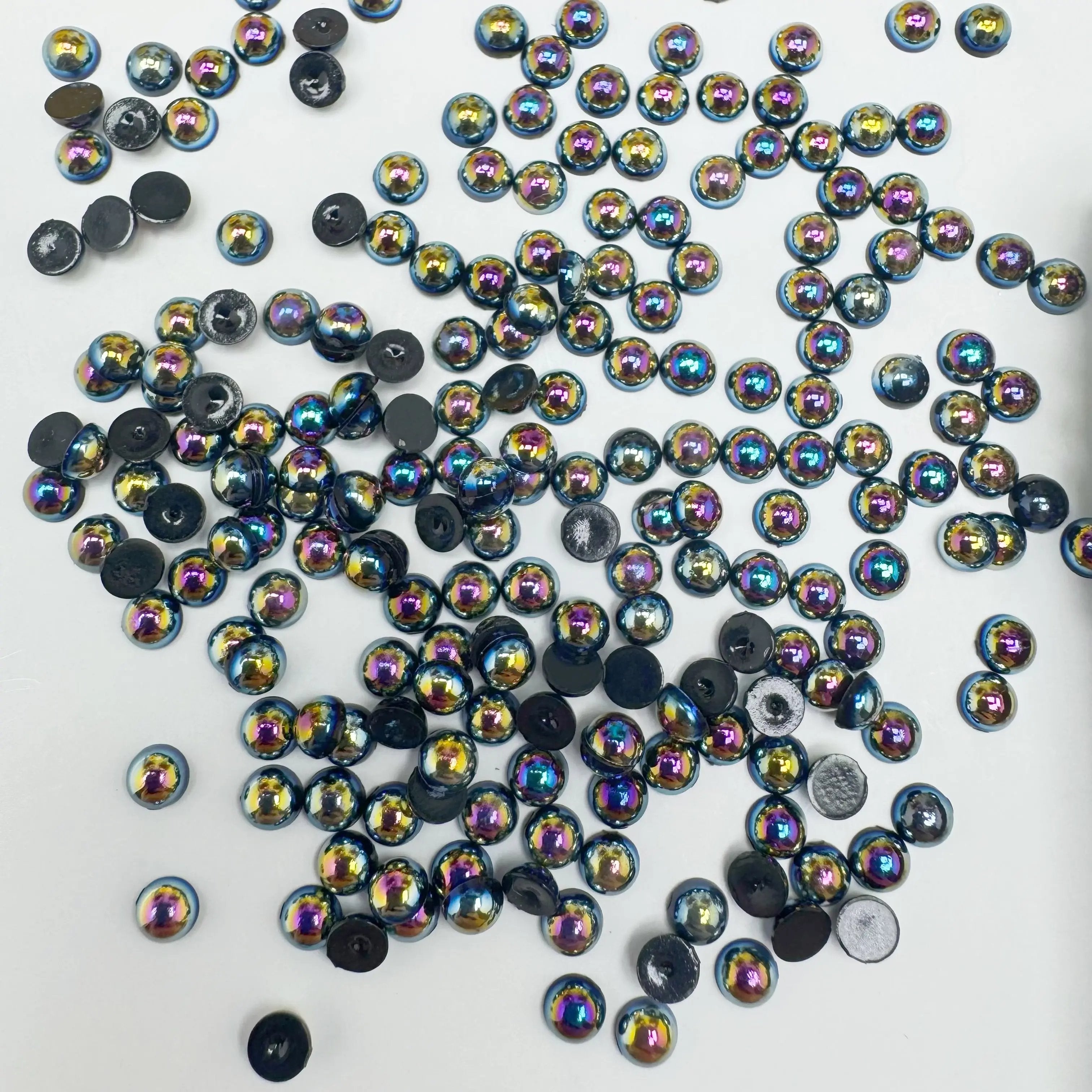 FS3639-4mm AB Half Pearl Looking Half Acrylic Pearl Patch For Making Fancy Beads Or Fancy Pen Zoe's DIY Shop