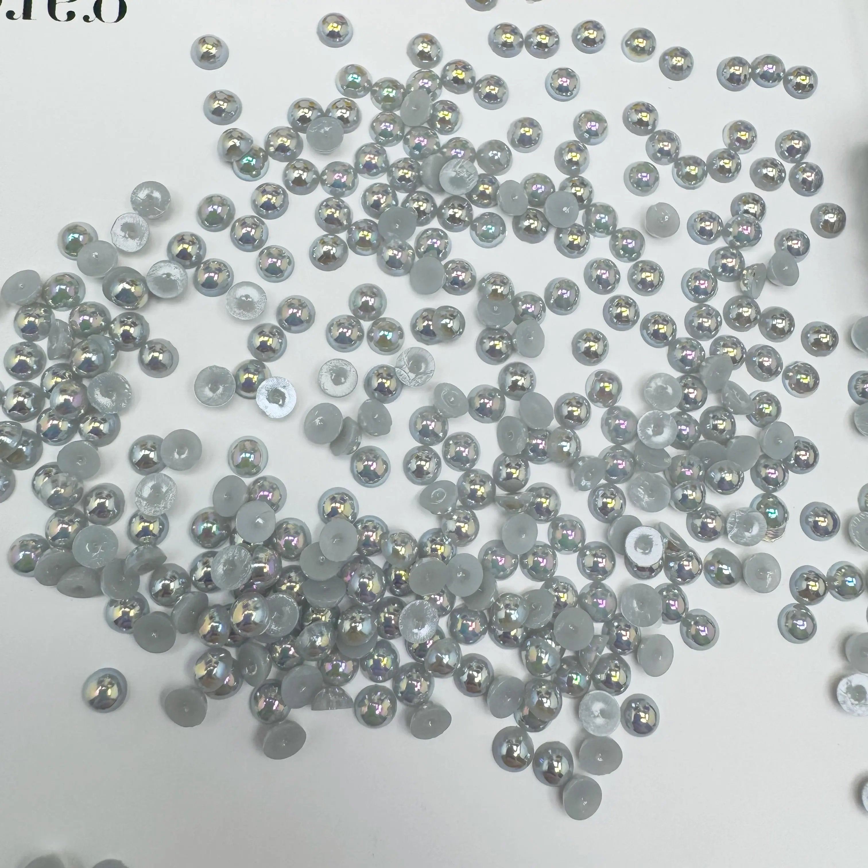 FS3639-4mm AB Half Pearl Looking Half Acrylic Pearl Patch For Making Fancy Beads Or Fancy Pen Zoe's DIY Shop