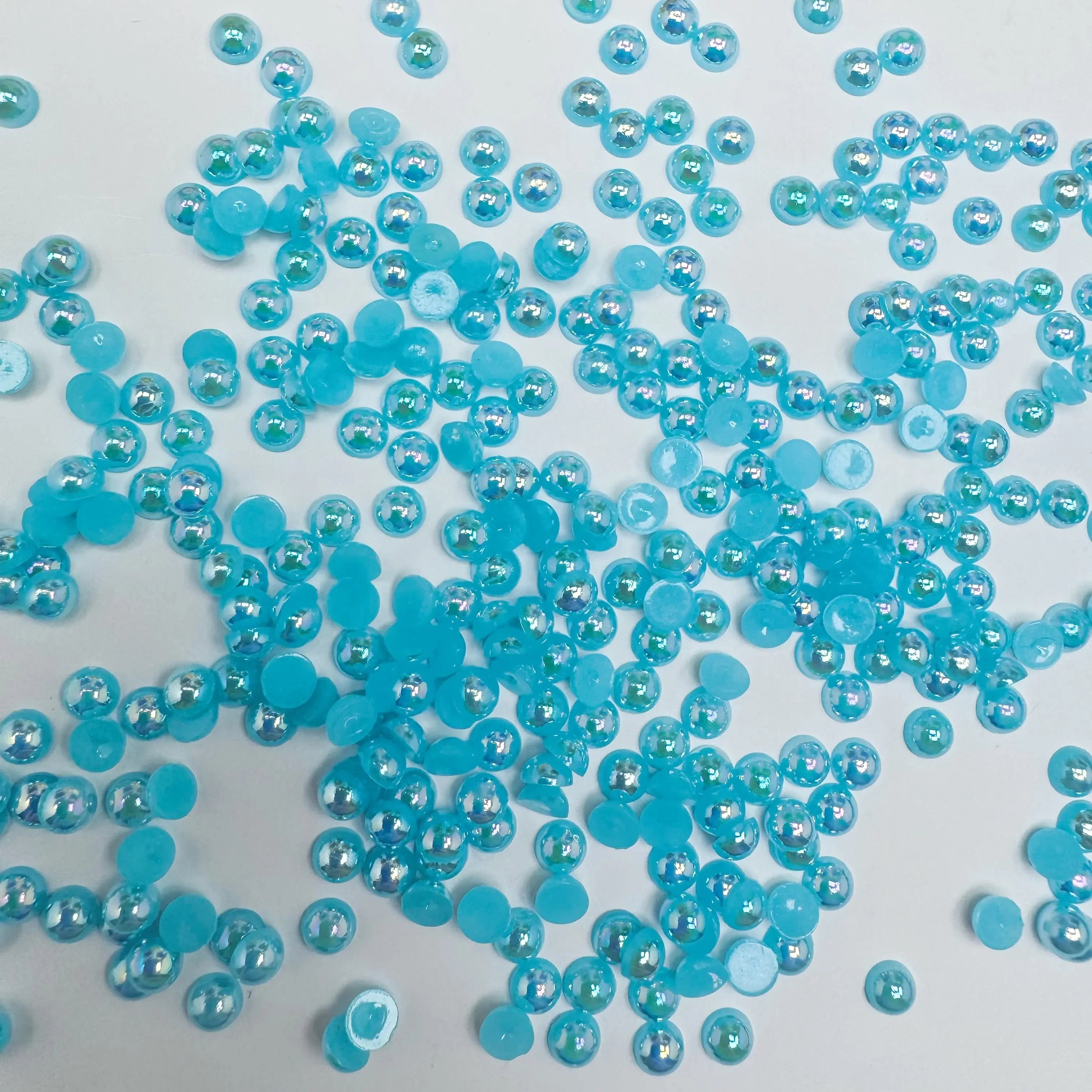 FS3639-4mm AB Half Pearl Looking Half Acrylic Pearl Patch For Making Fancy Beads Or Fancy Pen Zoe's DIY Shop