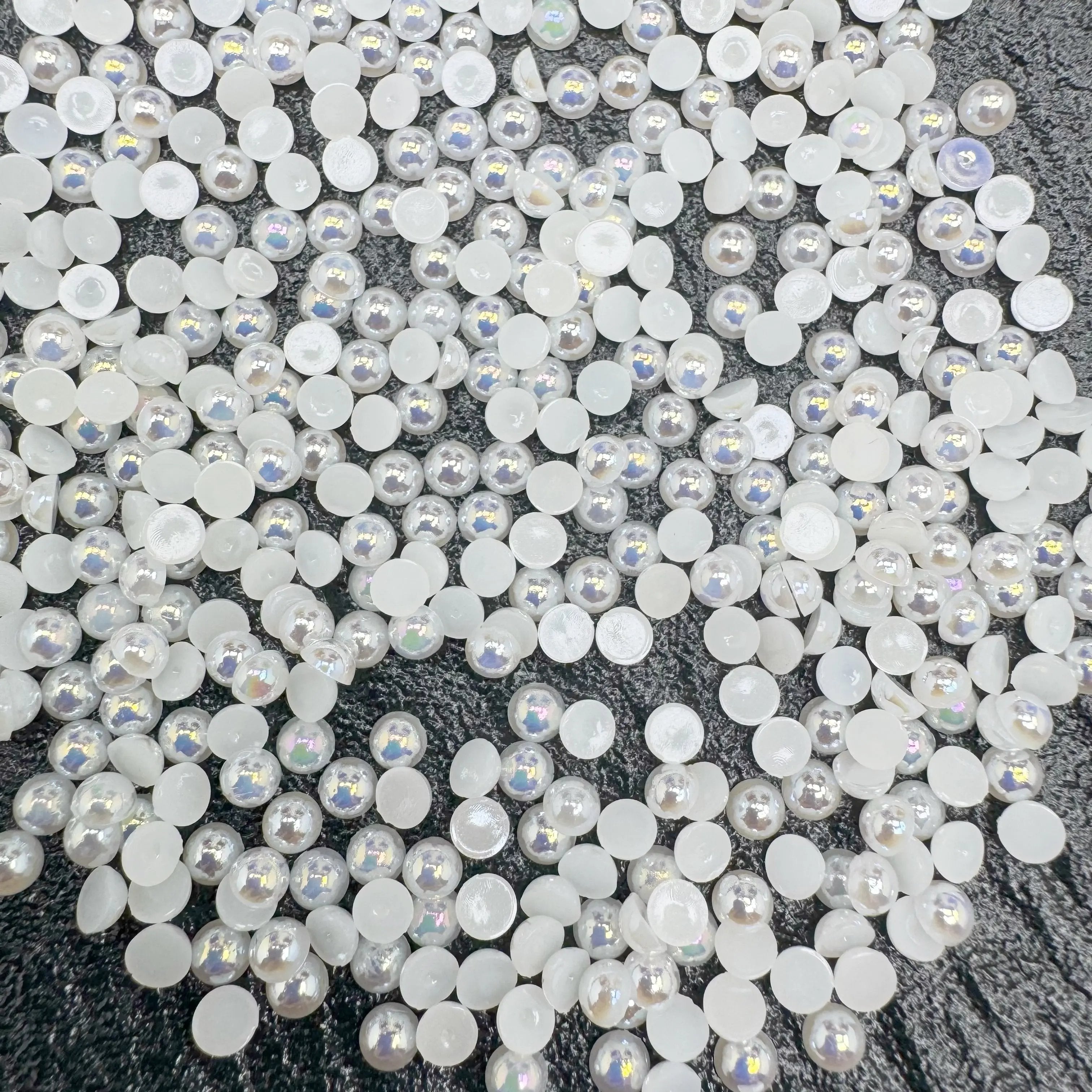 FS3639-4mm AB Half Pearl Looking Half Acrylic Pearl Patch For Making Fancy Beads Or Fancy Pen Zoe's DIY Shop