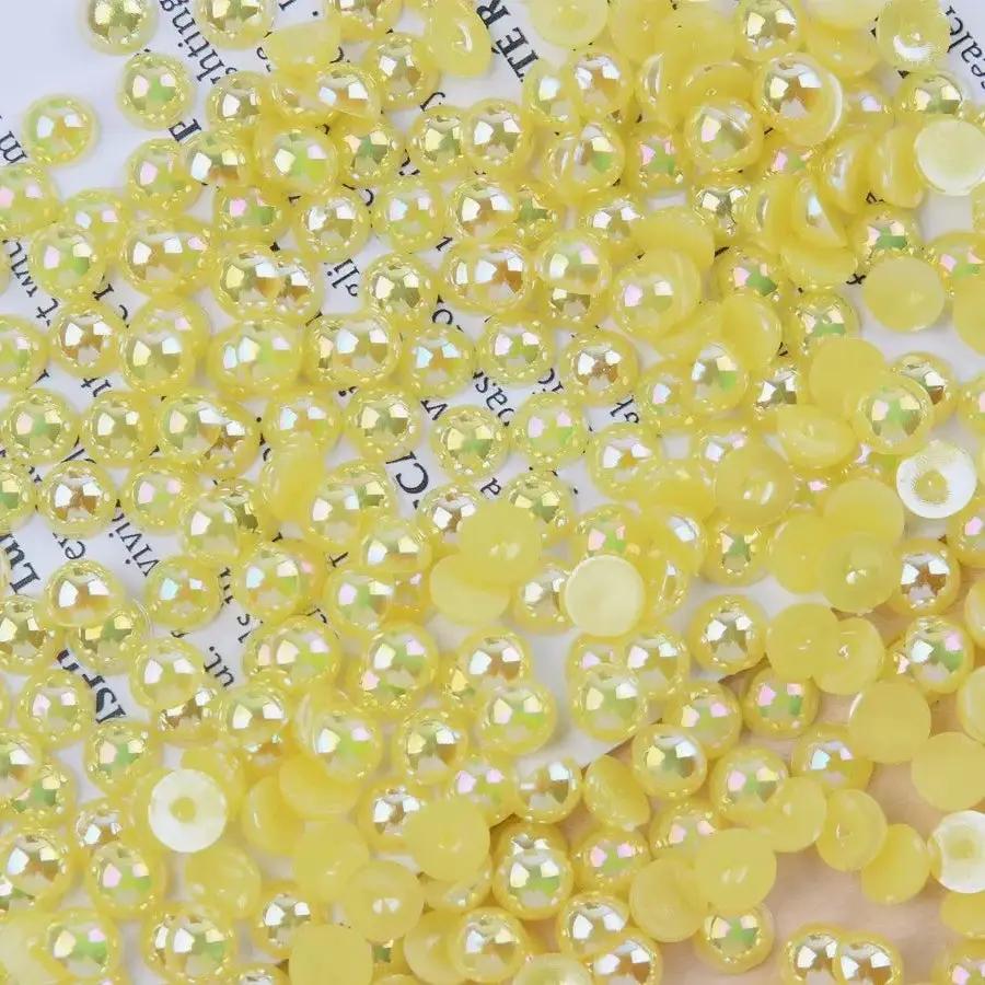 FS3639-4mm AB Half Pearl Looking Half Acrylic Pearl Patch For Making Fancy Beads Or Fancy Pen Zoe's DIY Shop