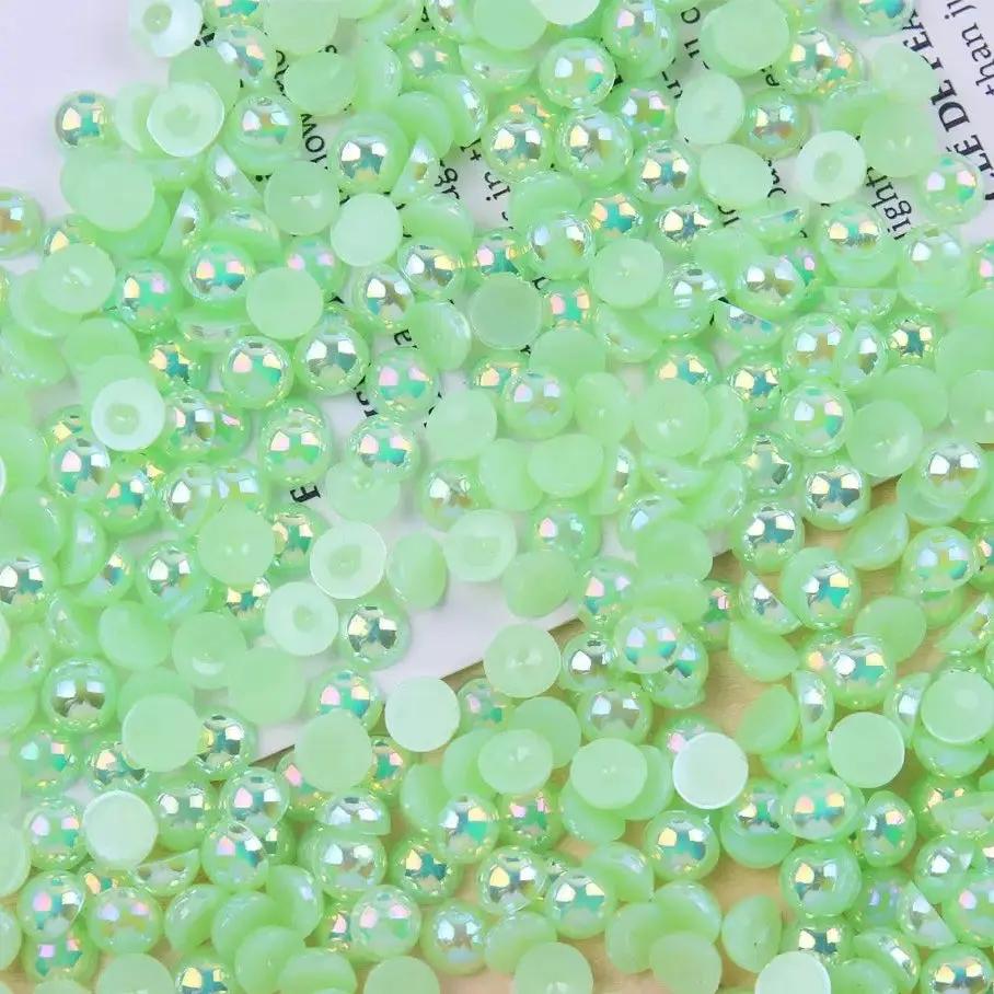 FS3639-4mm AB Half Pearl Looking Half Acrylic Pearl Patch For Making Fancy Beads Or Fancy Pen Zoe's DIY Shop