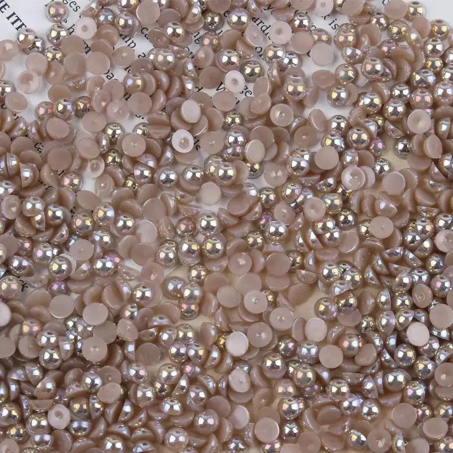 FS3639-4mm AB Half Pearl Looking Half Acrylic Pearl Patch For Making Fancy Beads Or Fancy Pen Zoe's DIY Shop