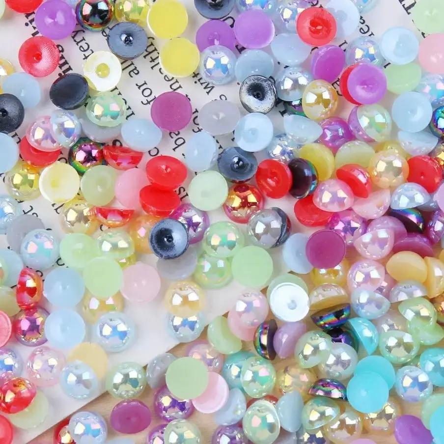 FS3639-4mm AB Half Pearl Looking Half Acrylic Pearl Patch For Making Fancy Beads Or Fancy Pen Zoe's DIY Shop