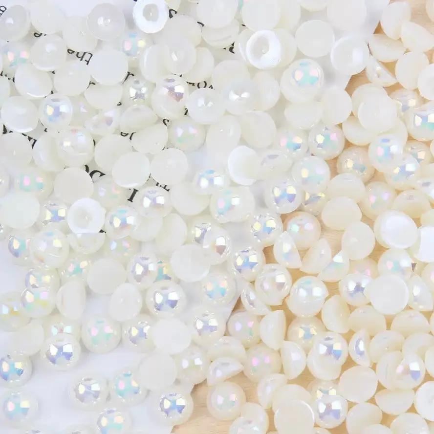 FS3639-4mm AB Half Pearl Looking Half Acrylic Pearl Patch For Making Fancy Beads Or Fancy Pen Zoe's DIY Shop