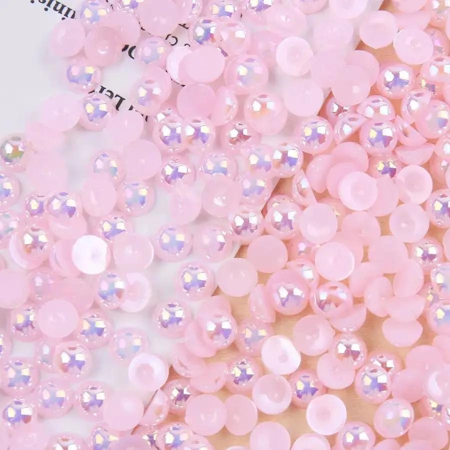 FS3639-4mm AB Half Pearl Looking Half Acrylic Pearl Patch For Making Fancy Beads Or Fancy Pen Zoe's DIY Shop