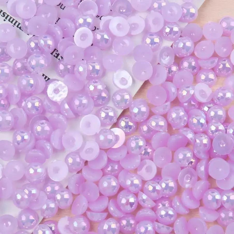 FS3639-4mm AB Half Pearl Looking Half Acrylic Pearl Patch For Making Fancy Beads Or Fancy Pen Zoe's DIY Shop