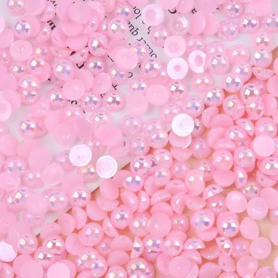 FS3639-4mm AB Half Pearl Looking Half Acrylic Pearl Patch For Making Fancy Beads Or Fancy Pen Zoe's DIY Shop