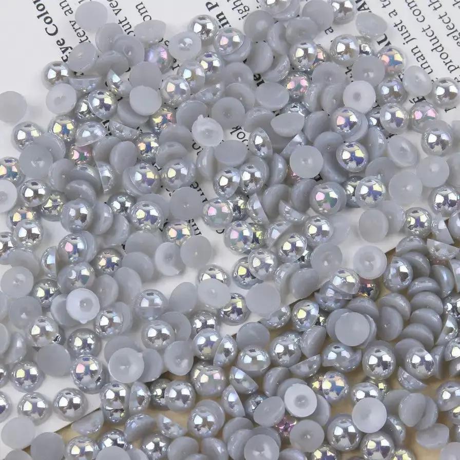 FS3639-4mm AB Half Pearl Looking Half Acrylic Pearl Patch For Making Fancy Beads Or Fancy Pen Zoe's DIY Shop