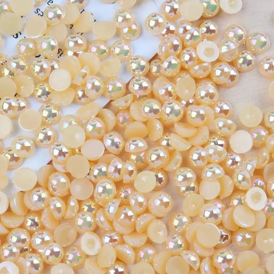 FS3639-4mm AB Half Pearl Looking Half Acrylic Pearl Patch For Making Fancy Beads Or Fancy Pen Zoe's DIY Shop
