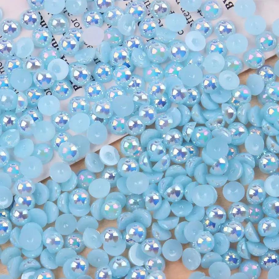 FS3639-4mm AB Half Pearl Looking Half Acrylic Pearl Patch For Making Fancy Beads Or Fancy Pen Zoe's DIY Shop