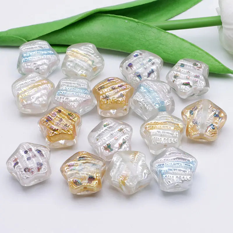 FS3692- 20mm Hand-Painted Oil Painting Bead Five-Pointed Stars Zoe's DIY Shop