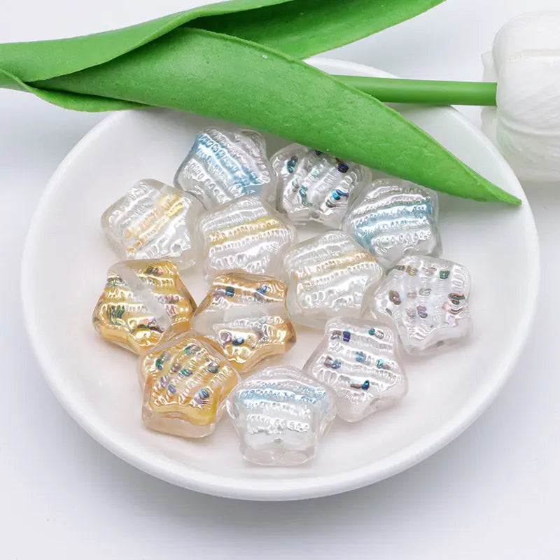 FS3692- 20mm Hand-Painted Oil Painting Bead Five-Pointed Stars Zoe's DIY Shop