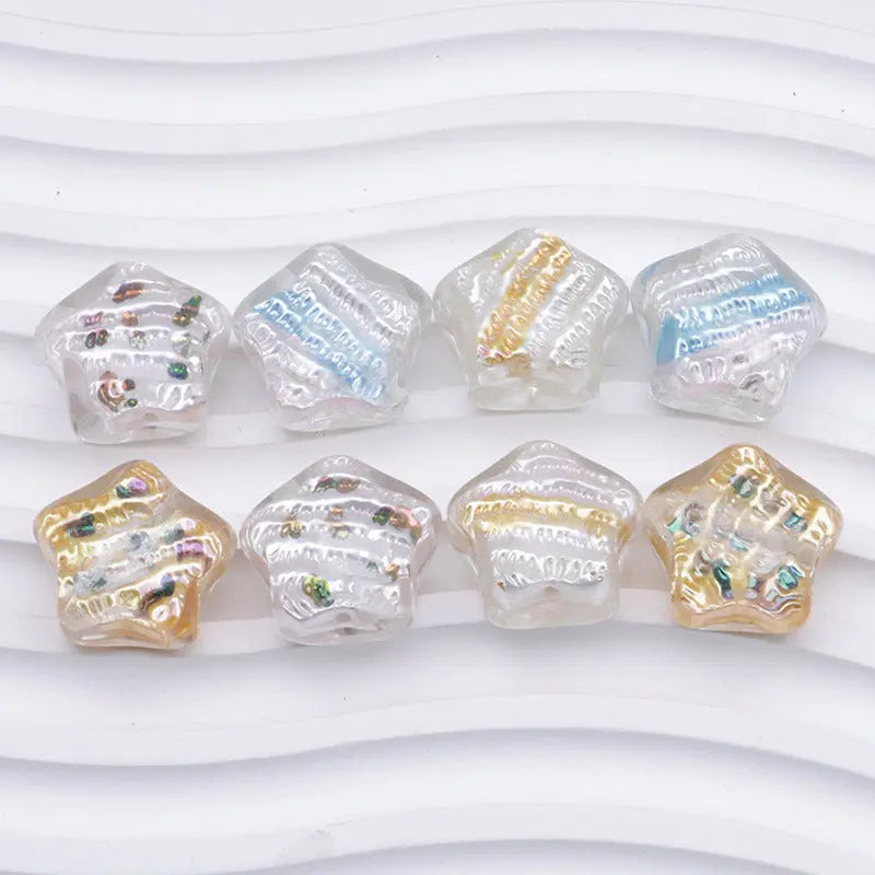 FS3692- 20mm Hand-Painted Oil Painting Bead Five-Pointed Stars Zoe's DIY Shop