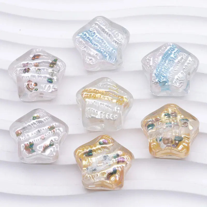 FS3692- 20mm Hand-Painted Oil Painting Bead Five-Pointed Stars Zoe's DIY Shop