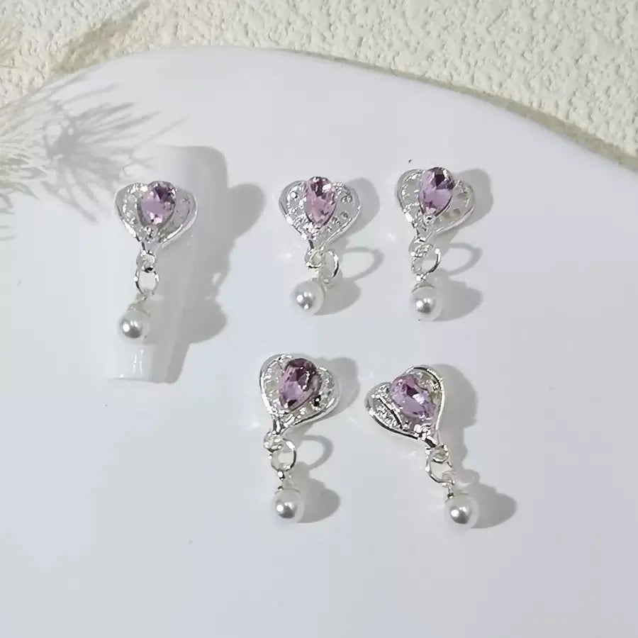 FS3802-10×21mm Crystal Love Heart Flower Nail Charms For Making Fancy Beads Or Fancy Pen For DIY Project Zoe's DIY Shop