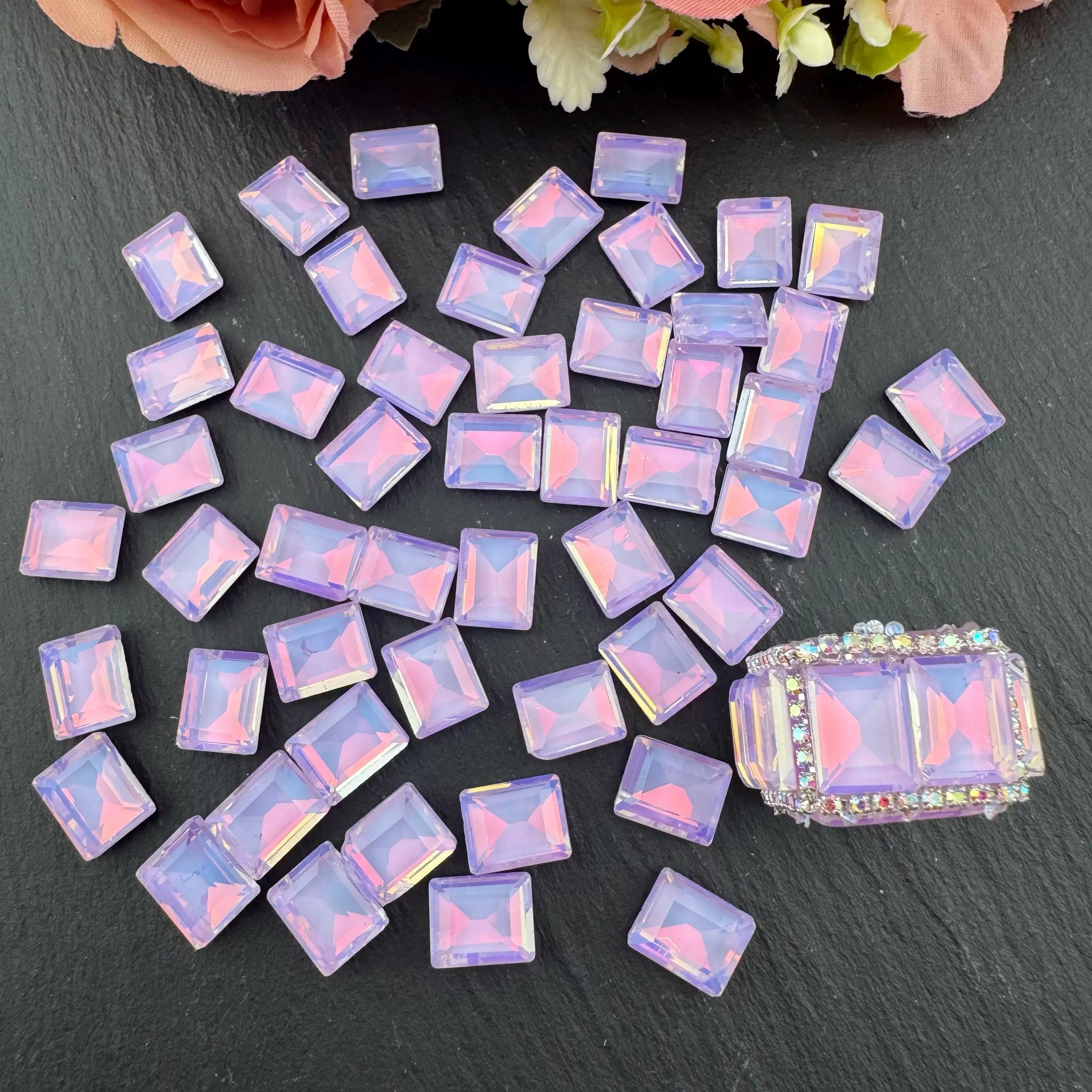 FS3805- 8*10mm Mocha Diamond Rectangle Patch For Making Ornate  Beads Zoe's DIY Shop