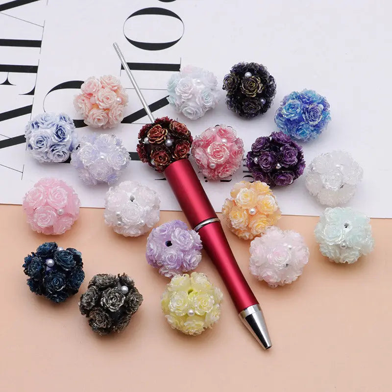 FS3873- 16mm Soft Rose - Shaped Terracotta Beads for Roses, Pen - Passable Zoe's DIY Shop