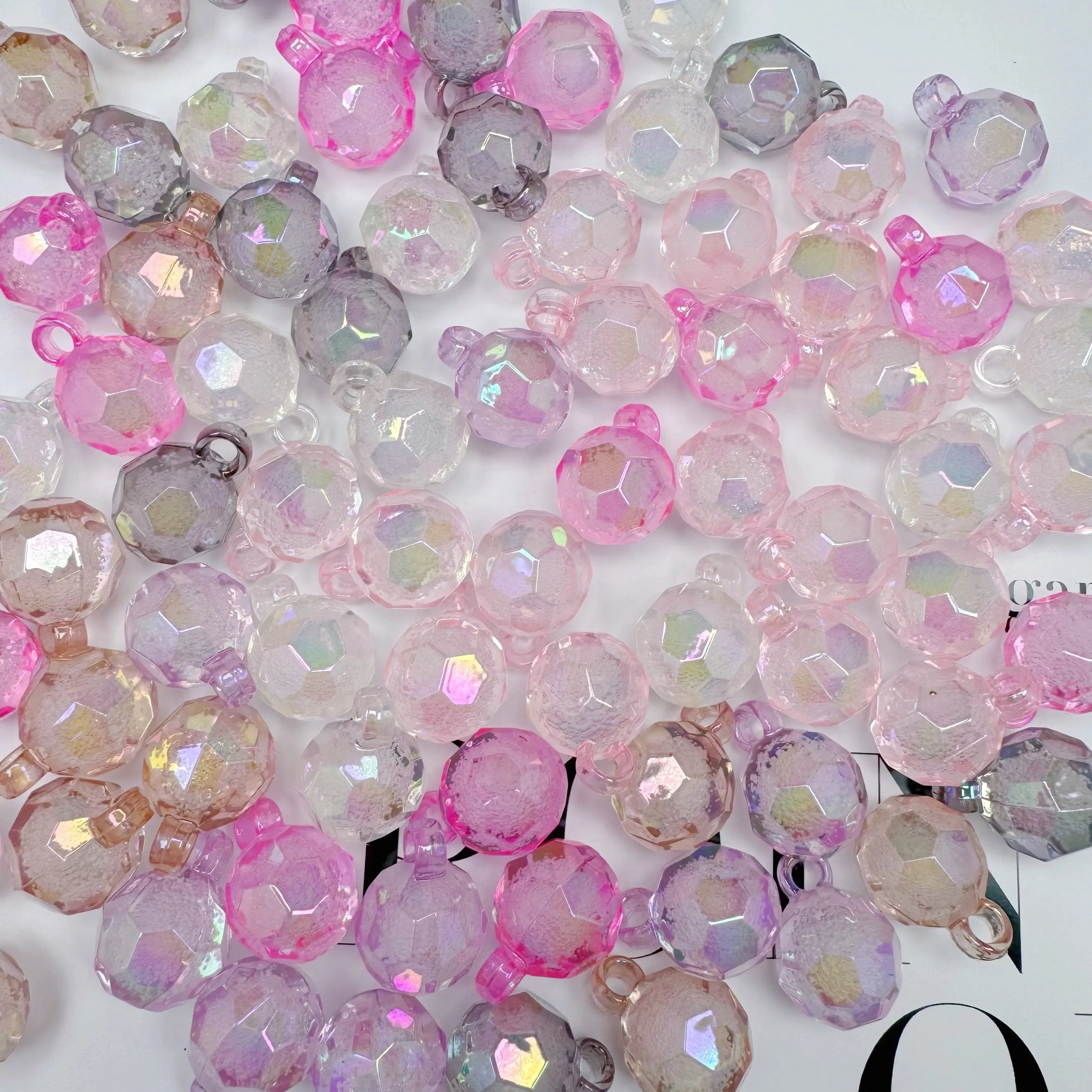 FS3930-16mm Clear Football Shape Bubble Acrylic Dangle Charms Beads For Making Car Hanger Zoe's DIY Shop