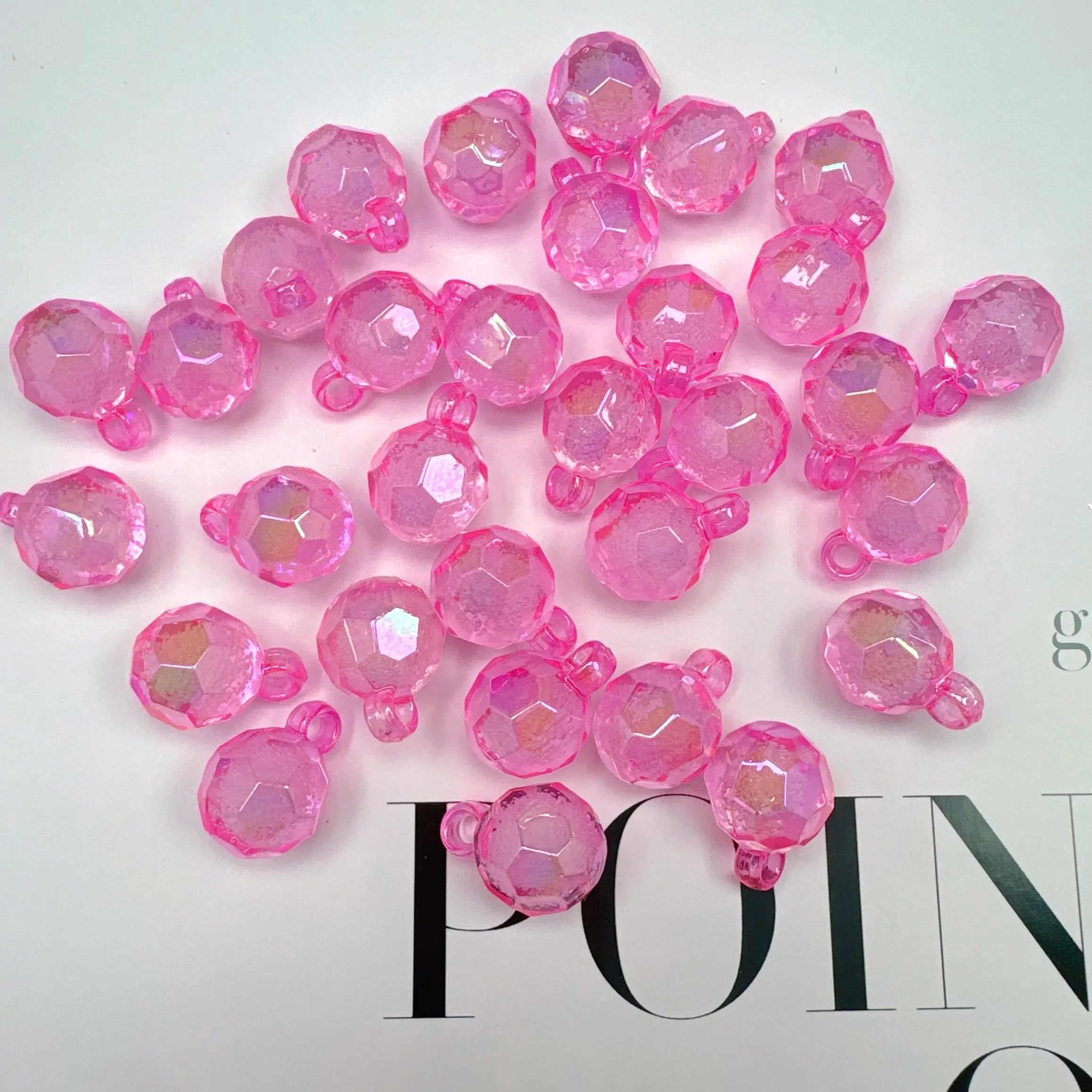 FS3930-16mm Clear Football Shape Bubble Acrylic Dangle Charms Beads For Making Car Hanger Zoe's DIY Shop