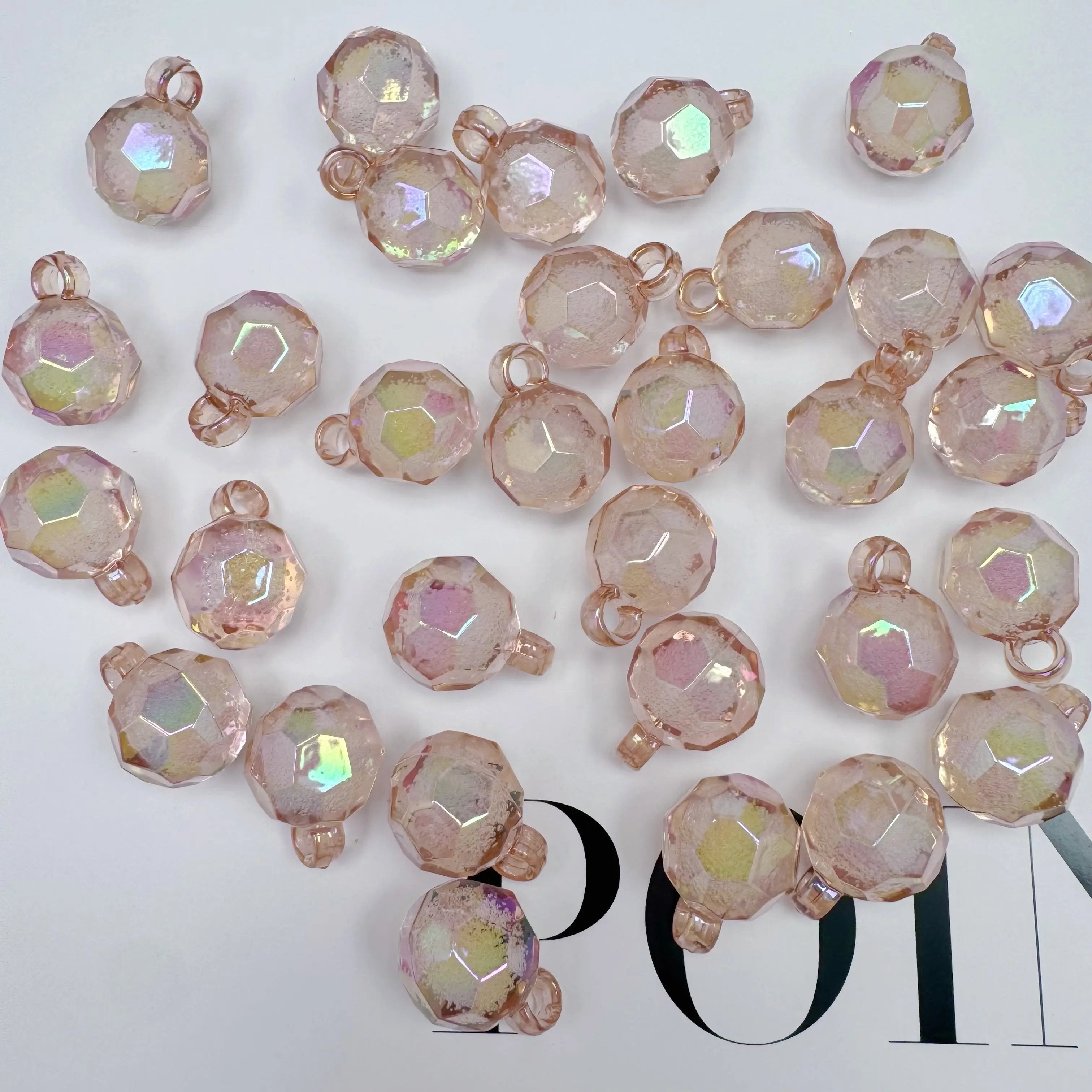 FS3930-16mm Clear Football Shape Bubble Acrylic Dangle Charms Beads For Making Car Hanger Zoe's DIY Shop