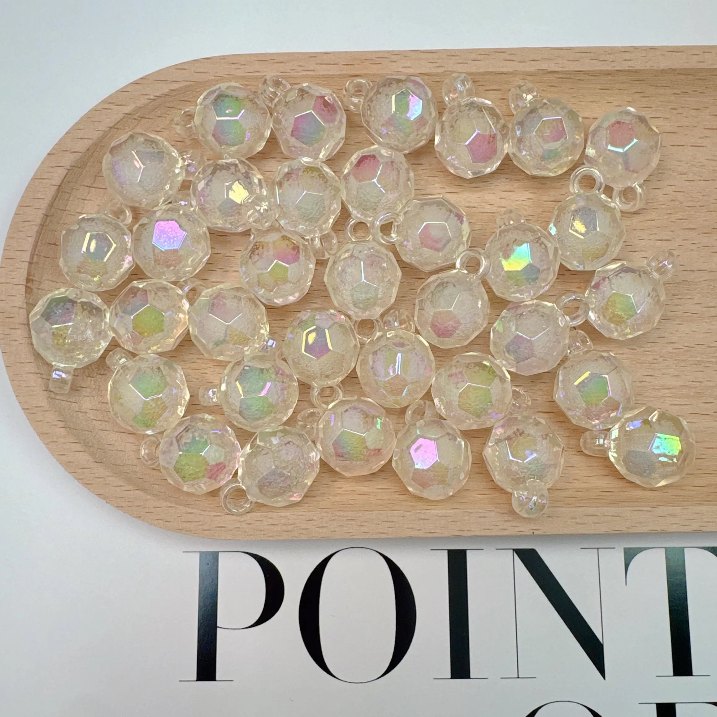 FS3930-16mm Clear Football Shape Bubble Acrylic Dangle Charms Beads For Making Car Hanger Zoe's DIY Shop