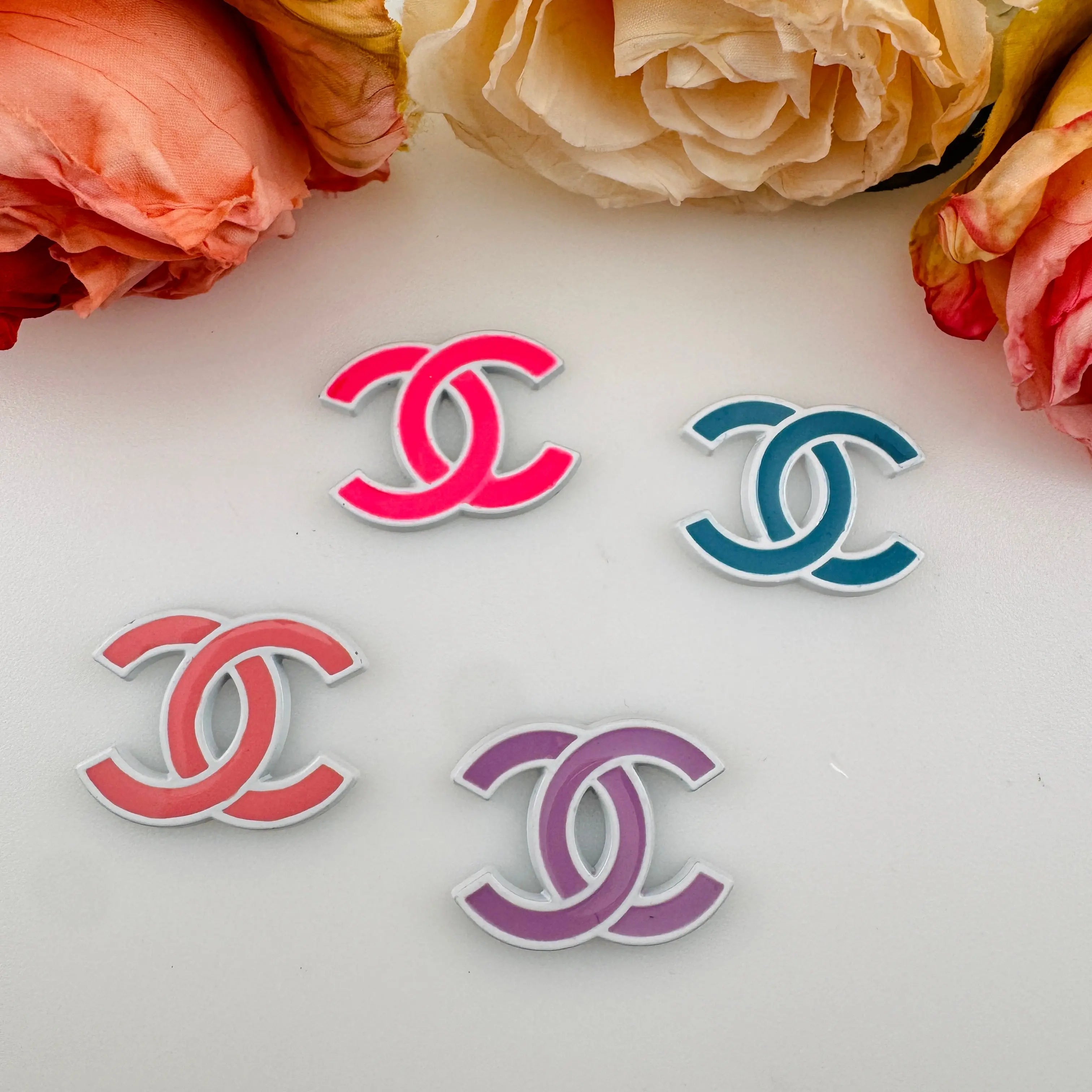 FS4154-Random Mixed Color C Metal Patch Zoe DIY Wholesale