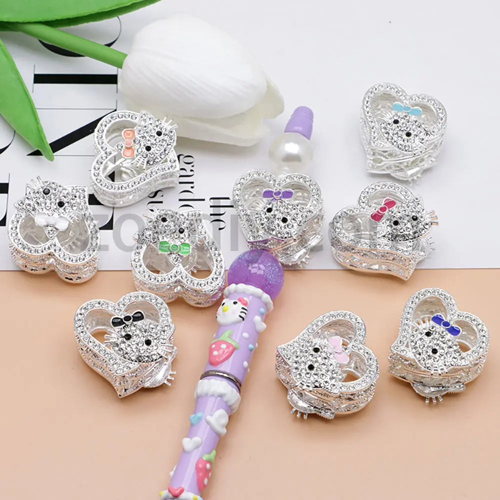 FS4164-HK Heart Alloy Beads Fit For Beadable Pens For Keychain Jewelry Making Zoe's DIY Shop