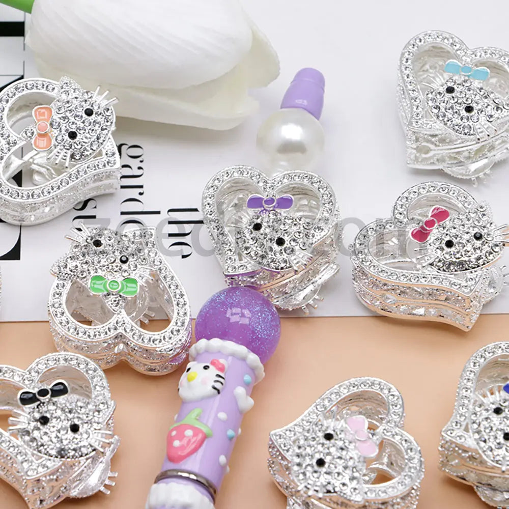 FS4164-HK Heart Alloy Beads Fit For Beadable Pens For Keychain Jewelry Making Zoe's DIY Shop