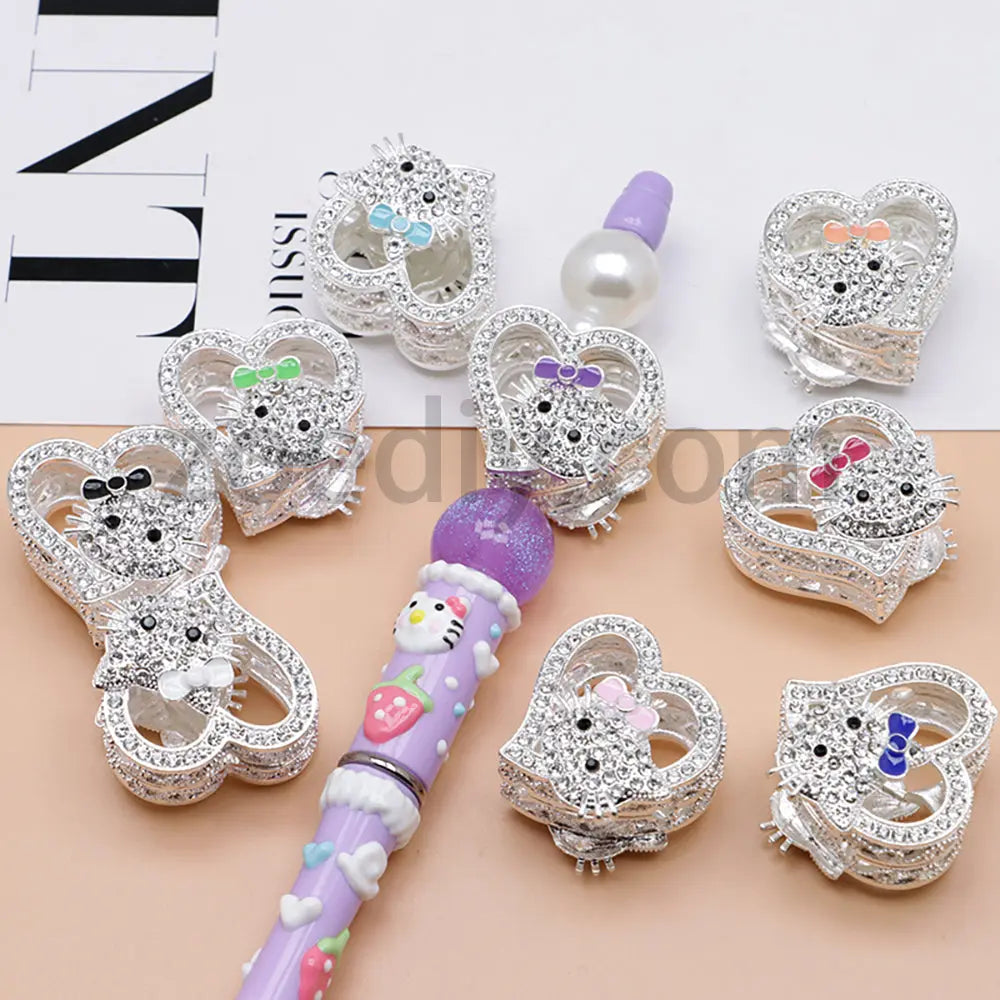 FS4164-HK Heart Alloy Beads Fit For Beadable Pens For Keychain Jewelry Making Zoe's DIY Shop