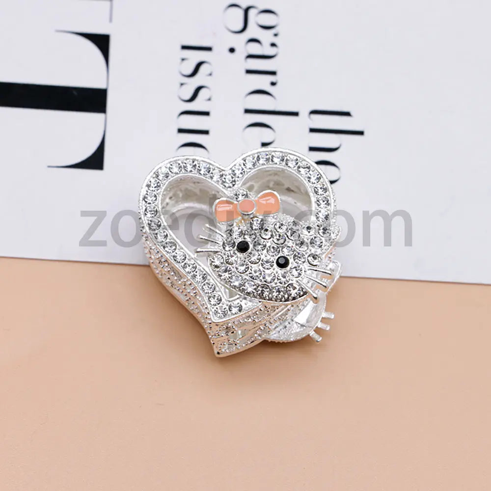 FS4164-HK Heart Alloy Beads Fit For Beadable Pens For Keychain Jewelry Making Zoe's DIY Shop
