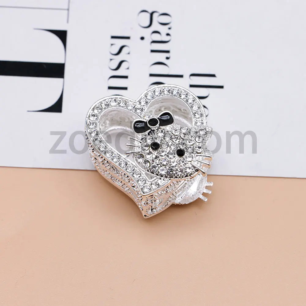 FS4164-HK Heart Alloy Beads Fit For Beadable Pens For Keychain Jewelry Making Zoe's DIY Shop