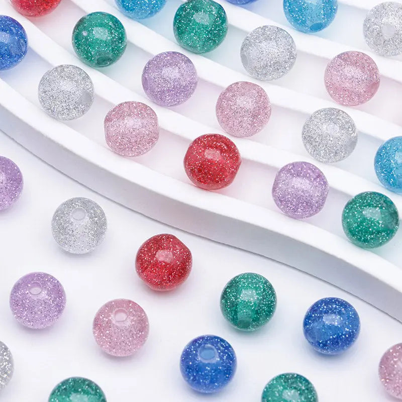 FS4208- 10mm Flashing Resin Beads Zoe's DIY Shop