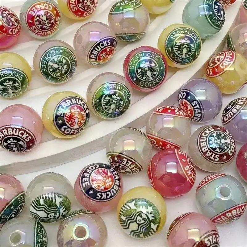 FS4254-16mm UV Coating Star Bucks  Acrylic Beads Fit For Beadable Zoe's DIY Shop