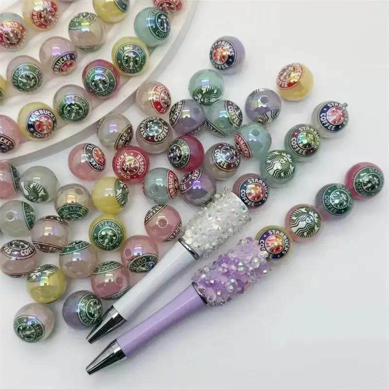 FS4254-16mm UV Coating Star Bucks  Acrylic Beads Fit For Beadable Zoe's DIY Shop