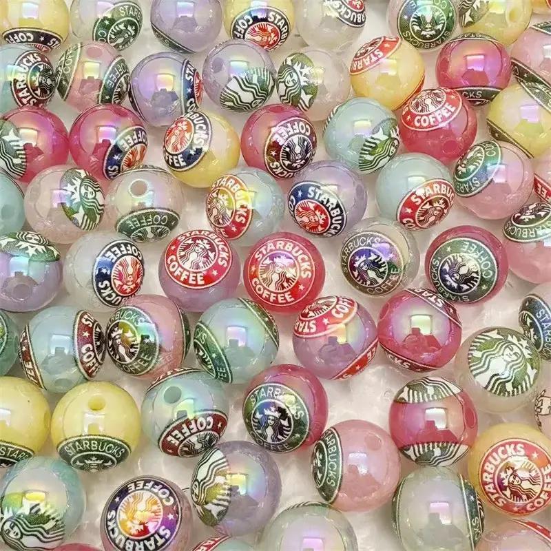 FS4254-16mm UV Coating Star Bucks  Acrylic Beads Fit For Beadable Zoe's DIY Shop