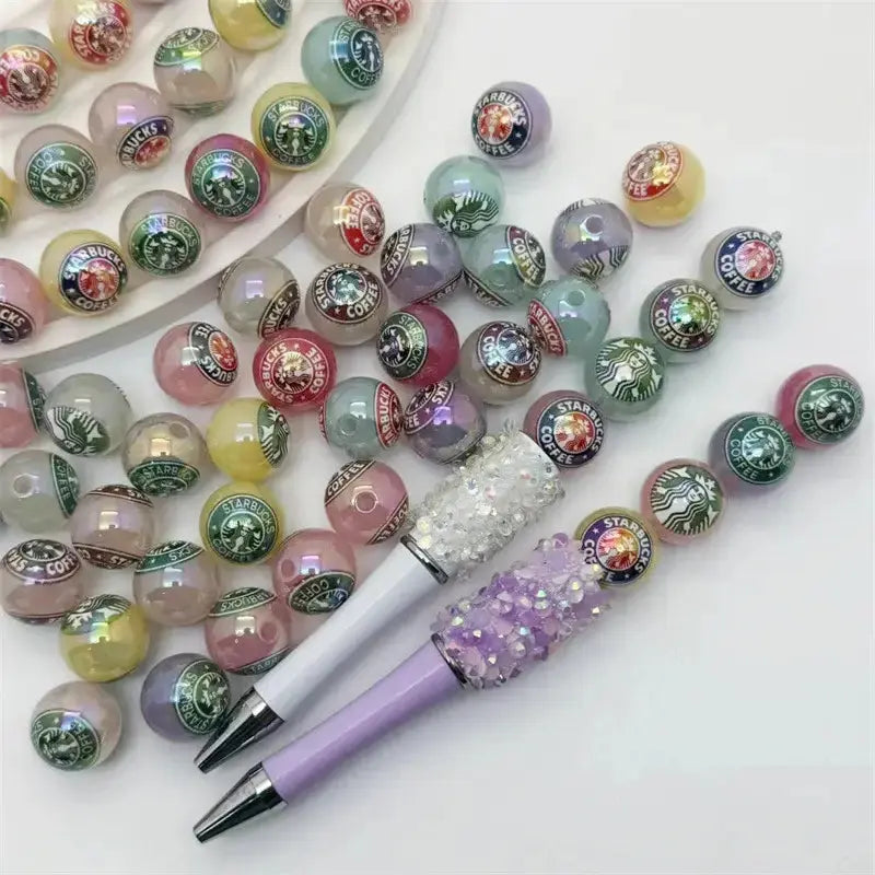 FS4254-Jelly Colored Starbucks Acrylic Beads Zoe DIY Wholesale