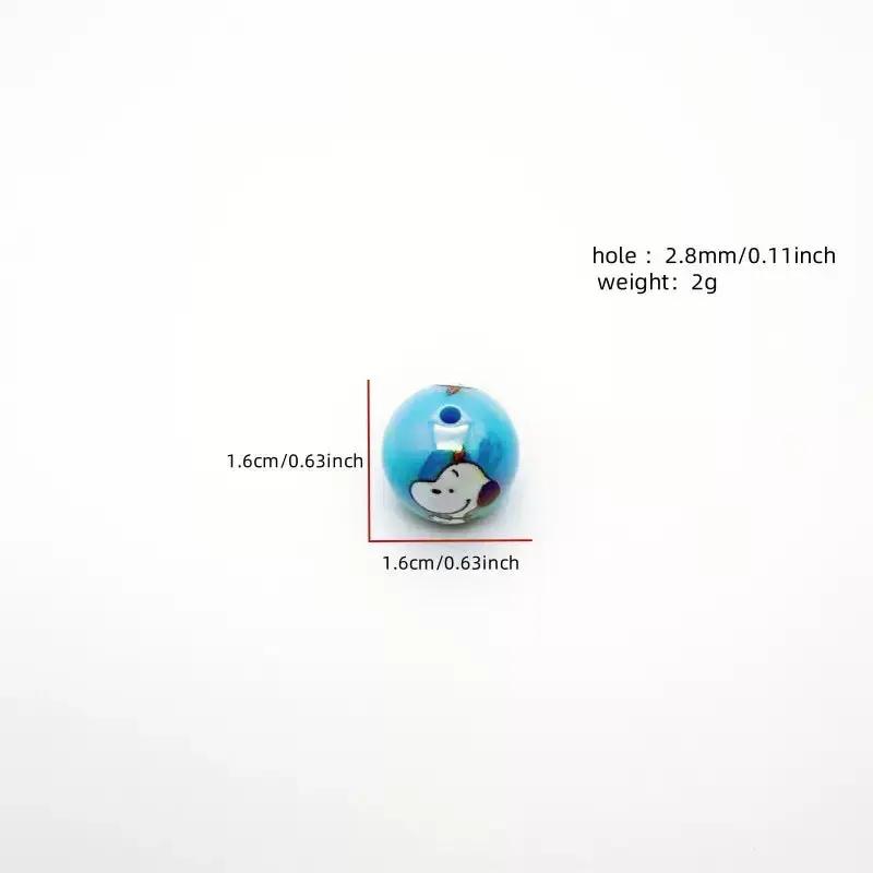 FS4258-16MM Random Mixed Solid Color UV Coating Snoopy Printed Acrylic Beads Fit For Beadable Pens Zoe's DIY Shop