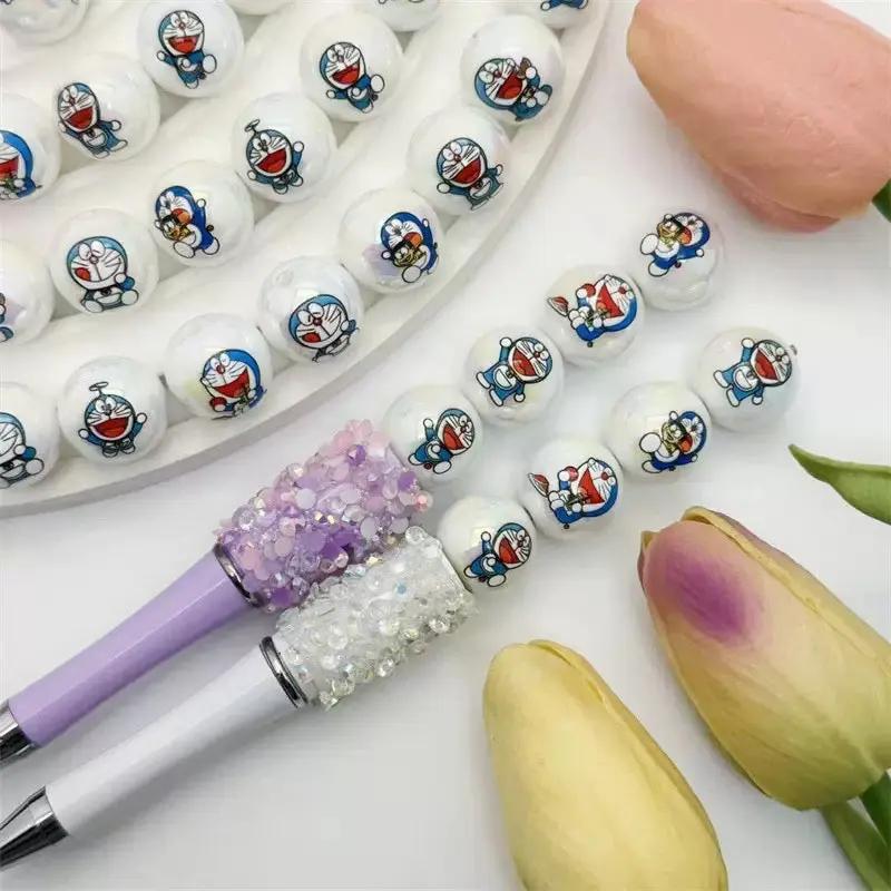 FS4267-16MM UV Coating Doraemon Printed Acrylic Beads Fit For Beadable Pens Zoe's DIY Shop