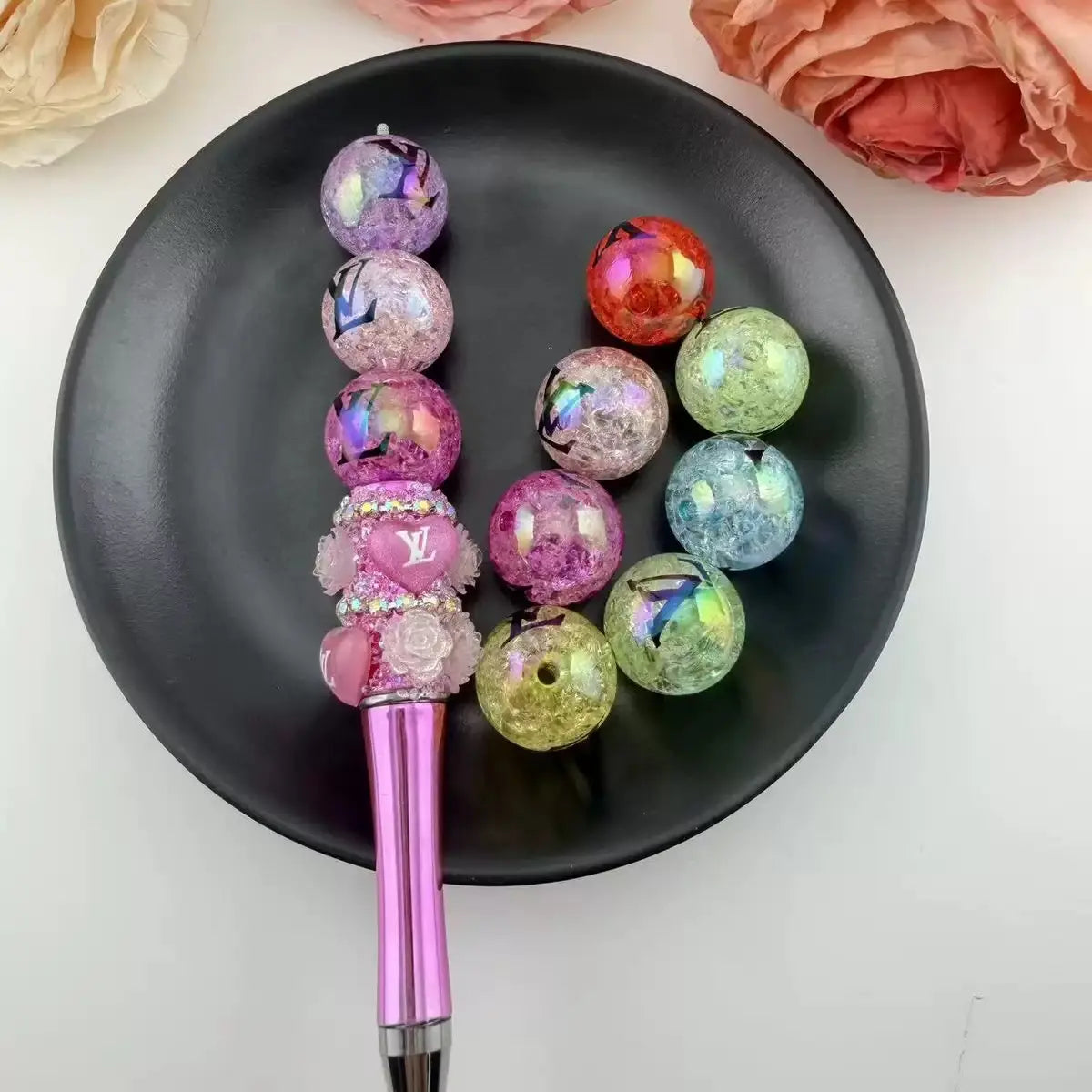 FS4276-About 20mm Cracked Acrylic Beads Zoe DIY Wholesale